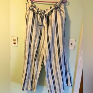 Striped wide leg pants